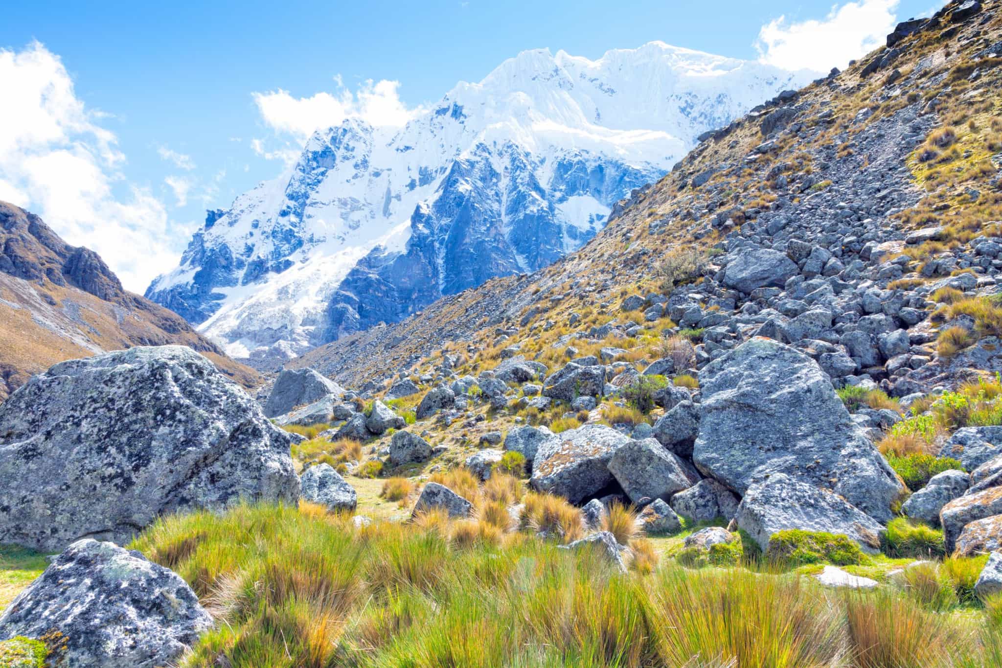 Salkantay Pass, Peru. Photo: Canva Link: https://www.canva.com/photos/MADCaWlgLe0-panoramic-view-of-salkantay-pass-from-a-hike-to-machu-picchu-peru/