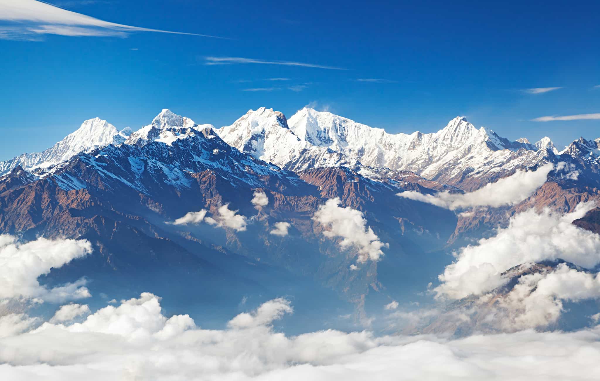 Ganesh Himal and Manaslu Himal mountain ranges, Langtang, Nepal