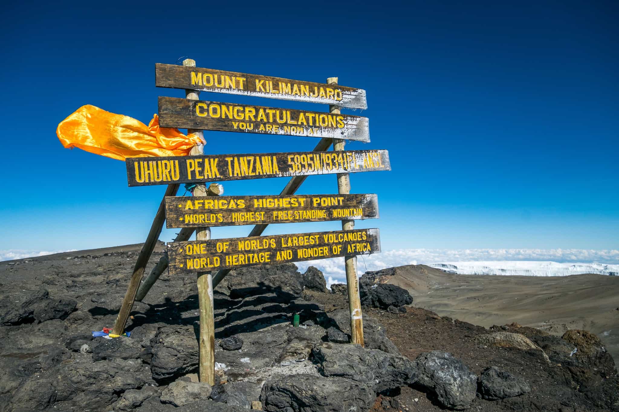 Uhuru Peak, Kilimanjaro Summit. Photo: GettyImages-641833296