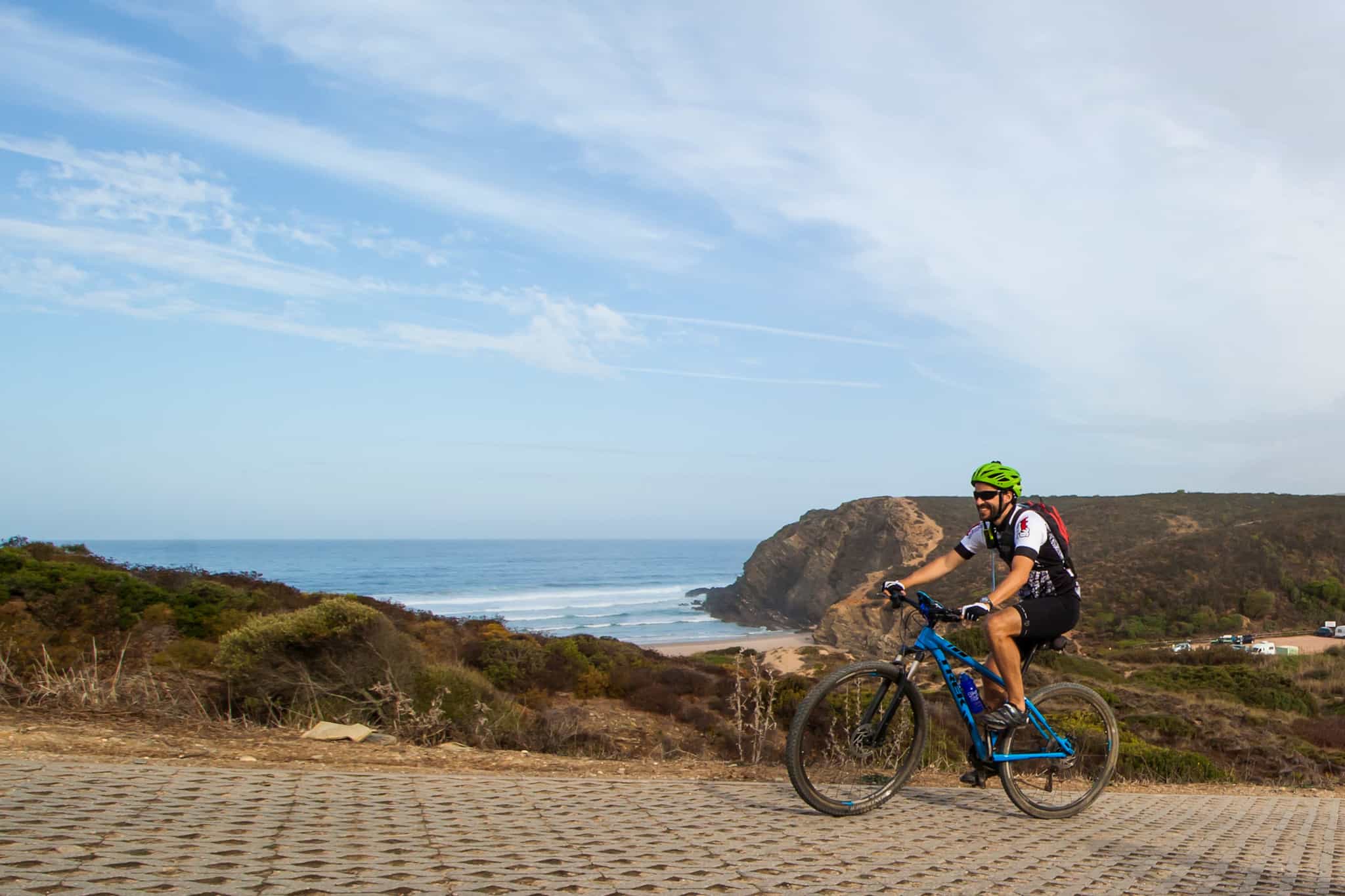 Cycling Carvalhal Beach, Portugal. Photo: Host/A2Z