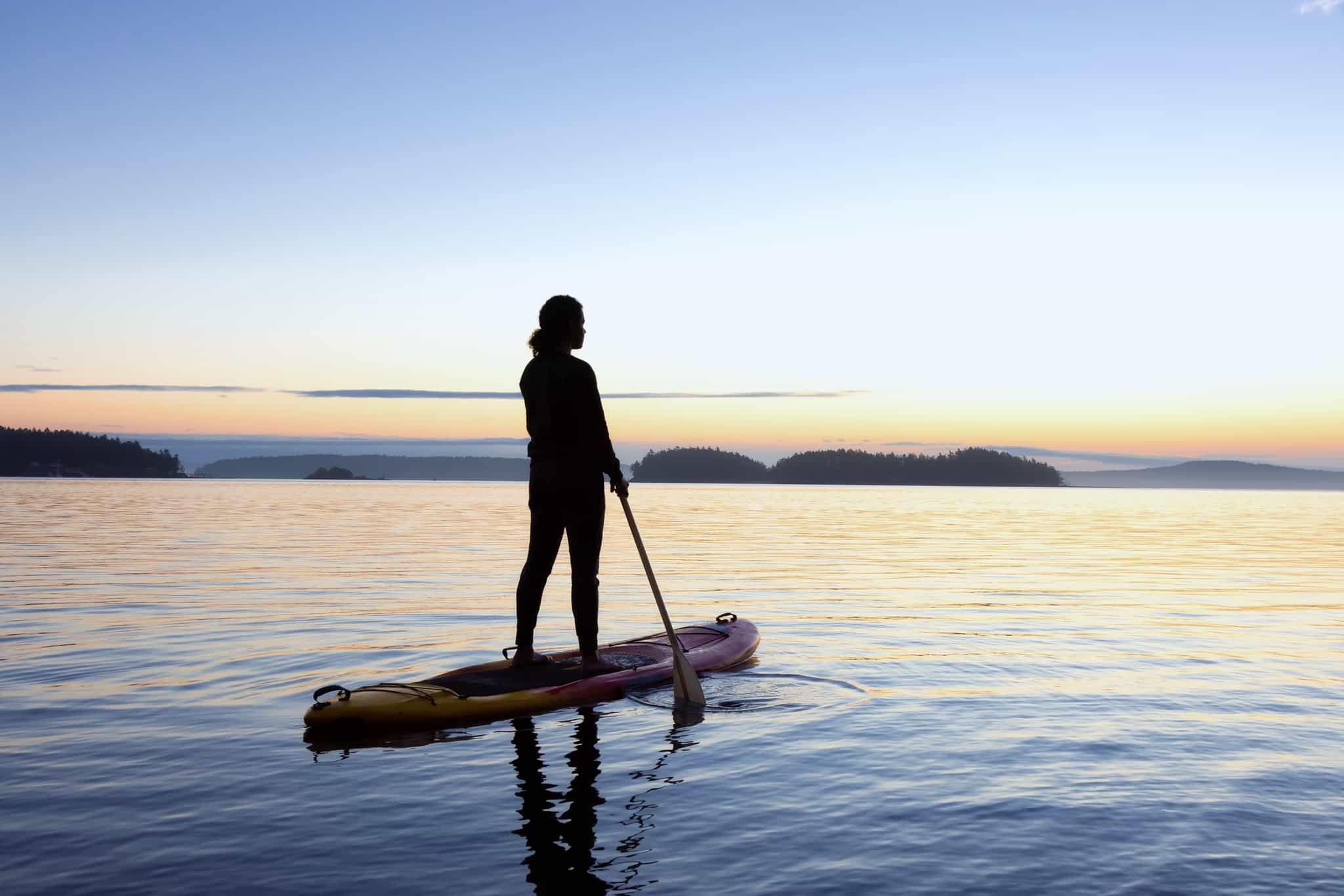 Adult Woman on a Stand Up Paddle Board