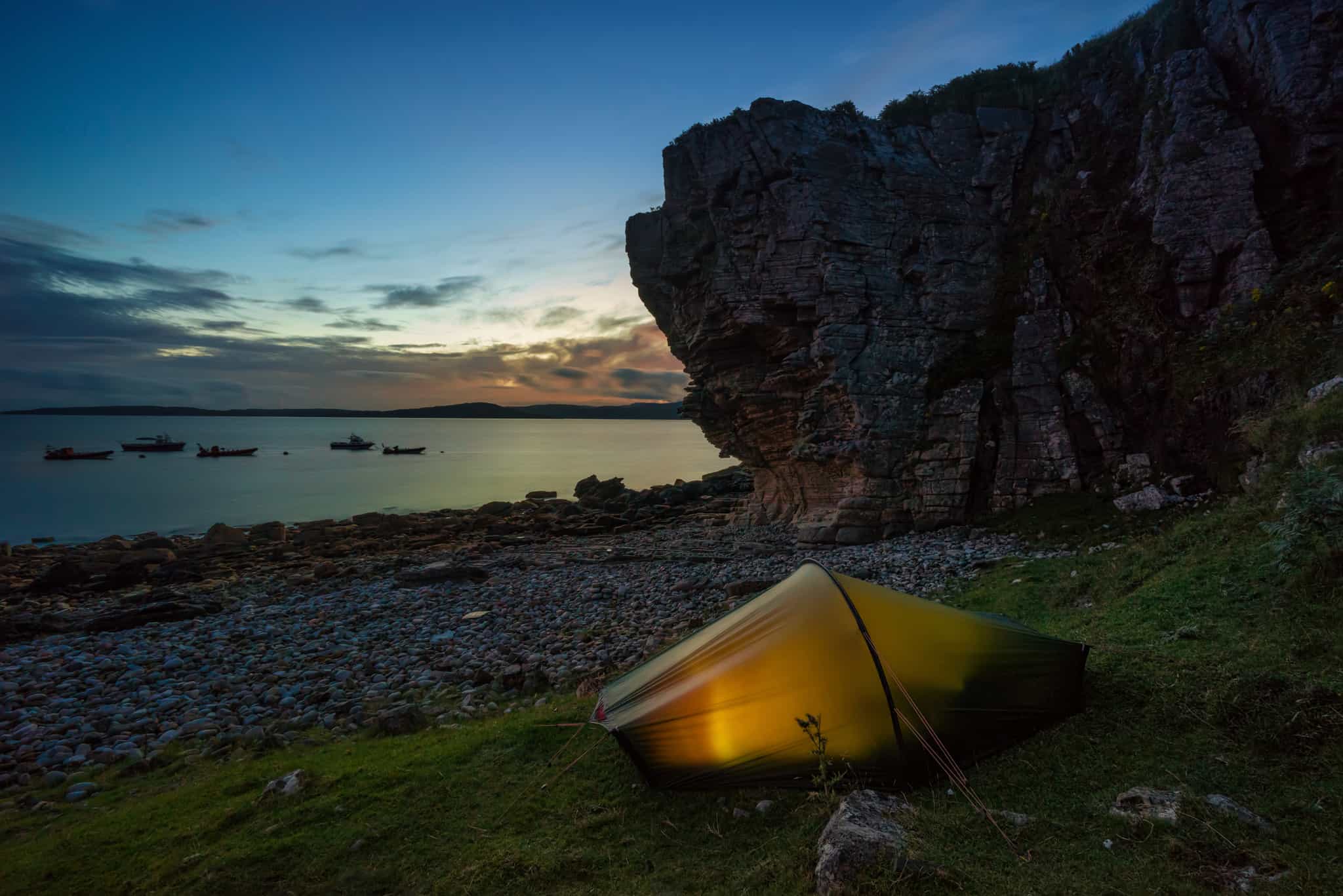 Camping on the Isle of Skye near Elgol, Scotland