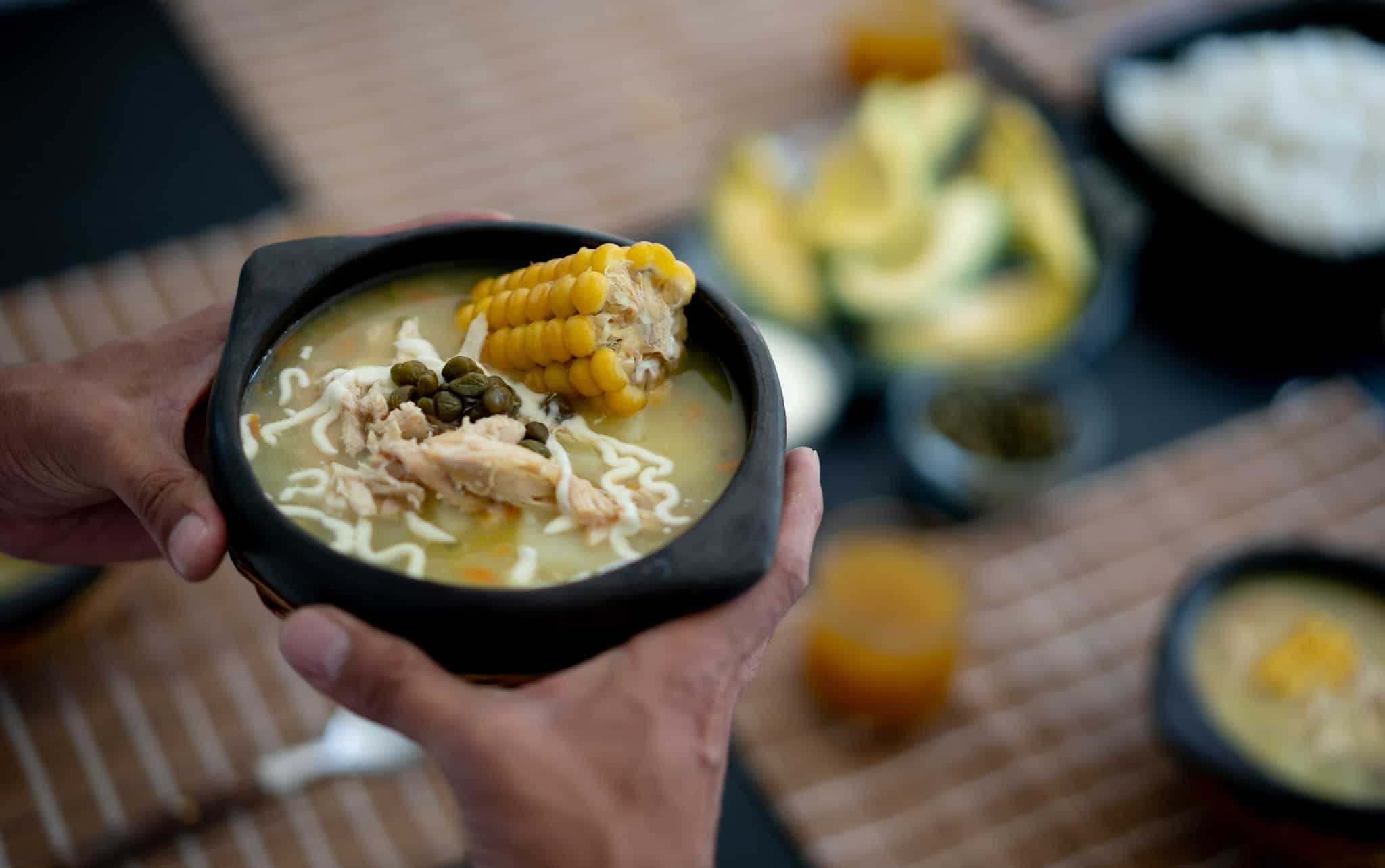 Ajiaco, typical soup of Colombia