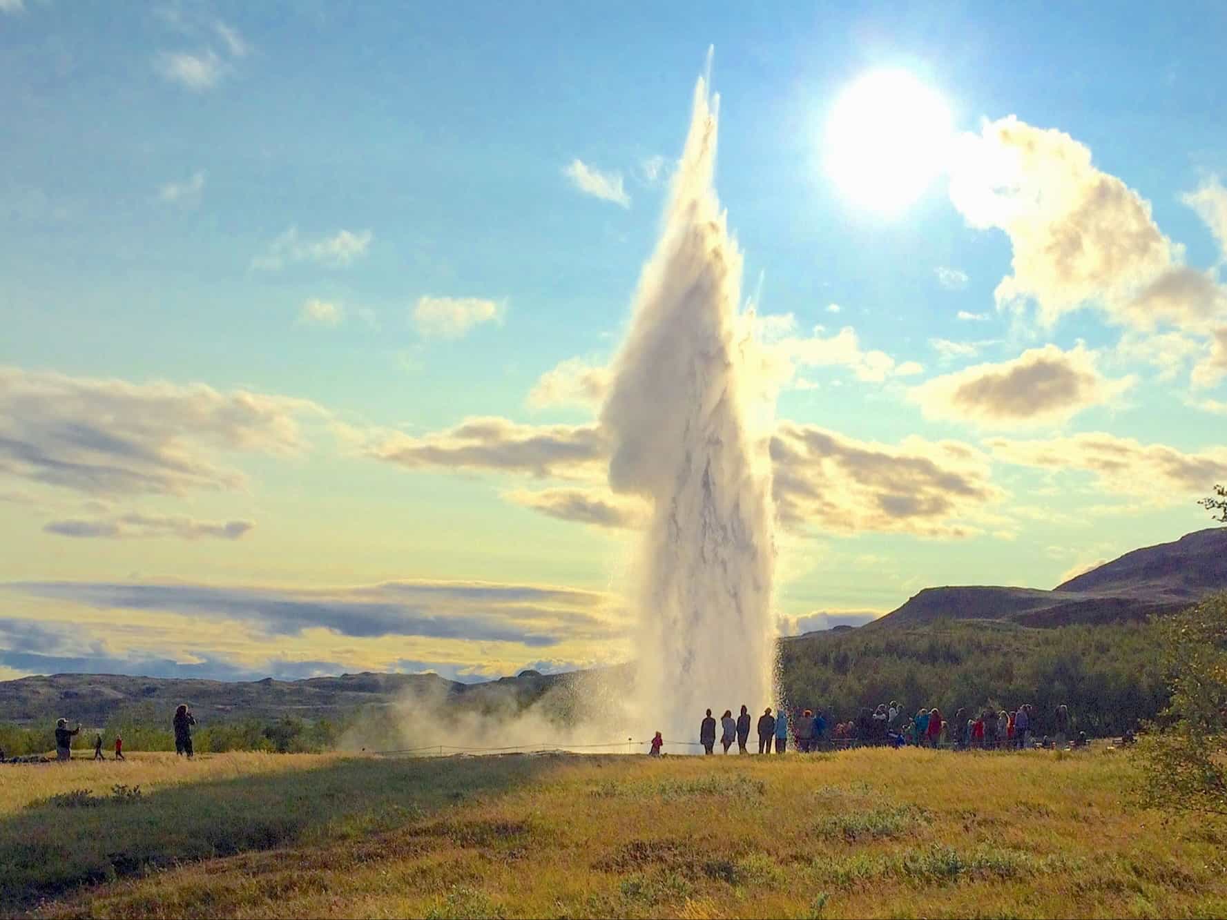 Geyser erupting in Iceland. Photo: Host/Icelandic Mountain Guides
