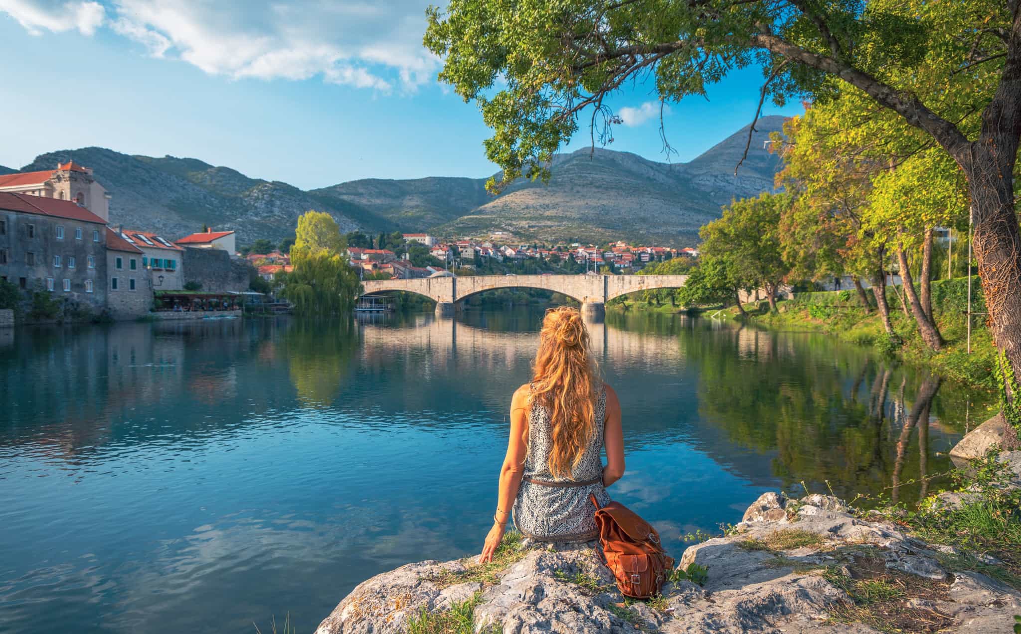Women sitting in Trebinje, Bosnia Photo: shutterstock_2375956837