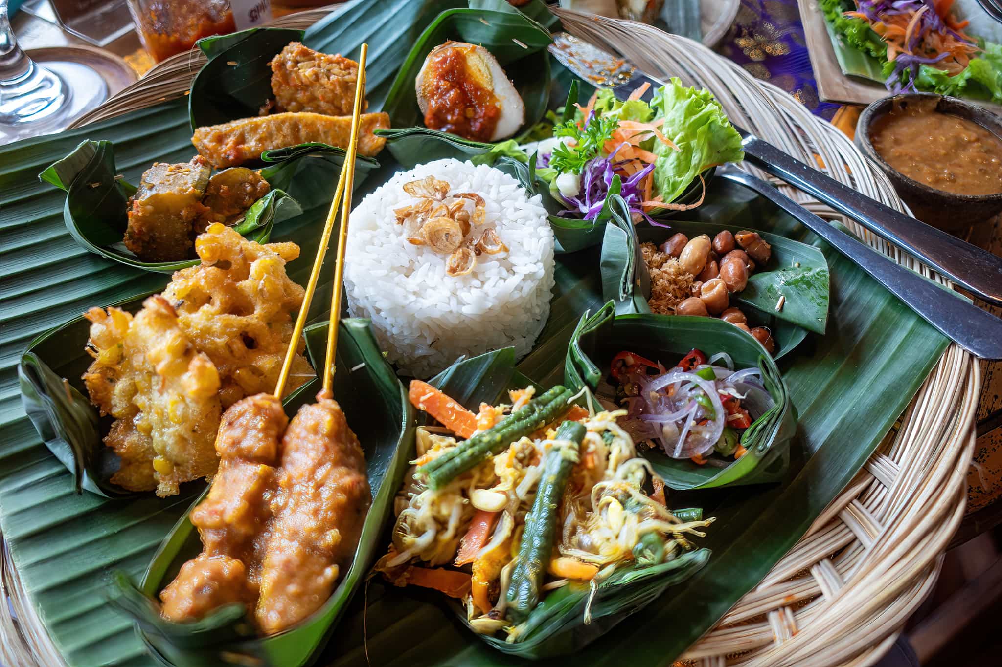 Indonesian dinner, Bali. Photo: GettyImages-1497742498