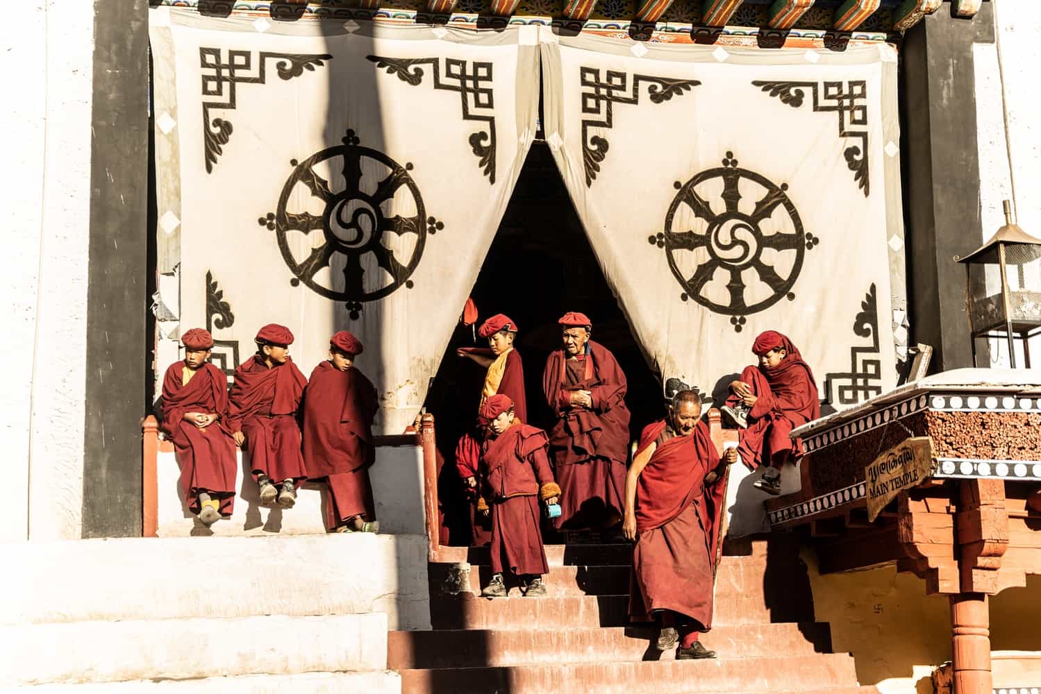 Monks outside Hemis Monastery, Ladakh, India. Photo: Host / Majestic Ladakh