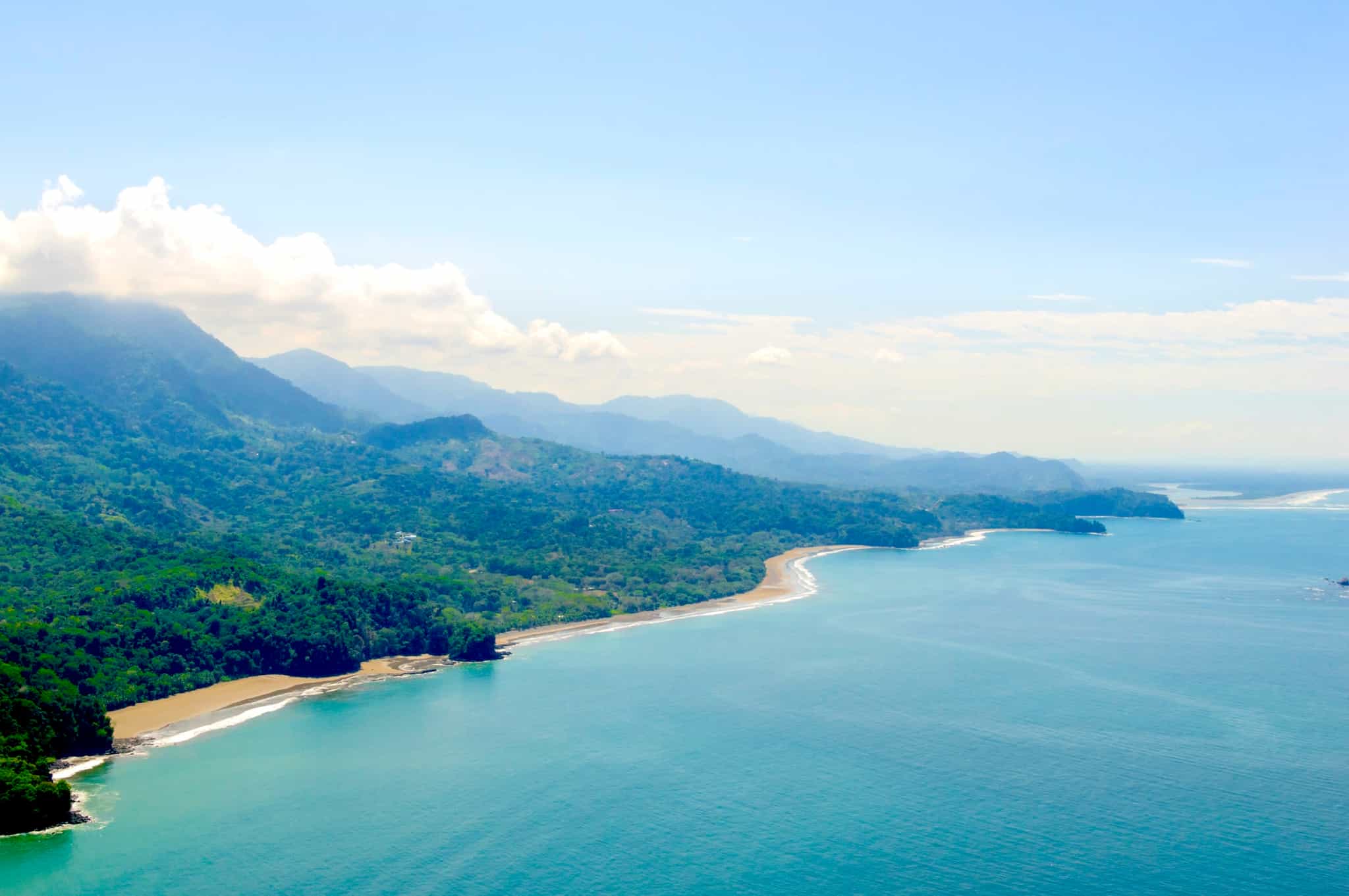 Aerial view of the Costa Ballena near Dominical, Costa Rica. GettyImages-155391746