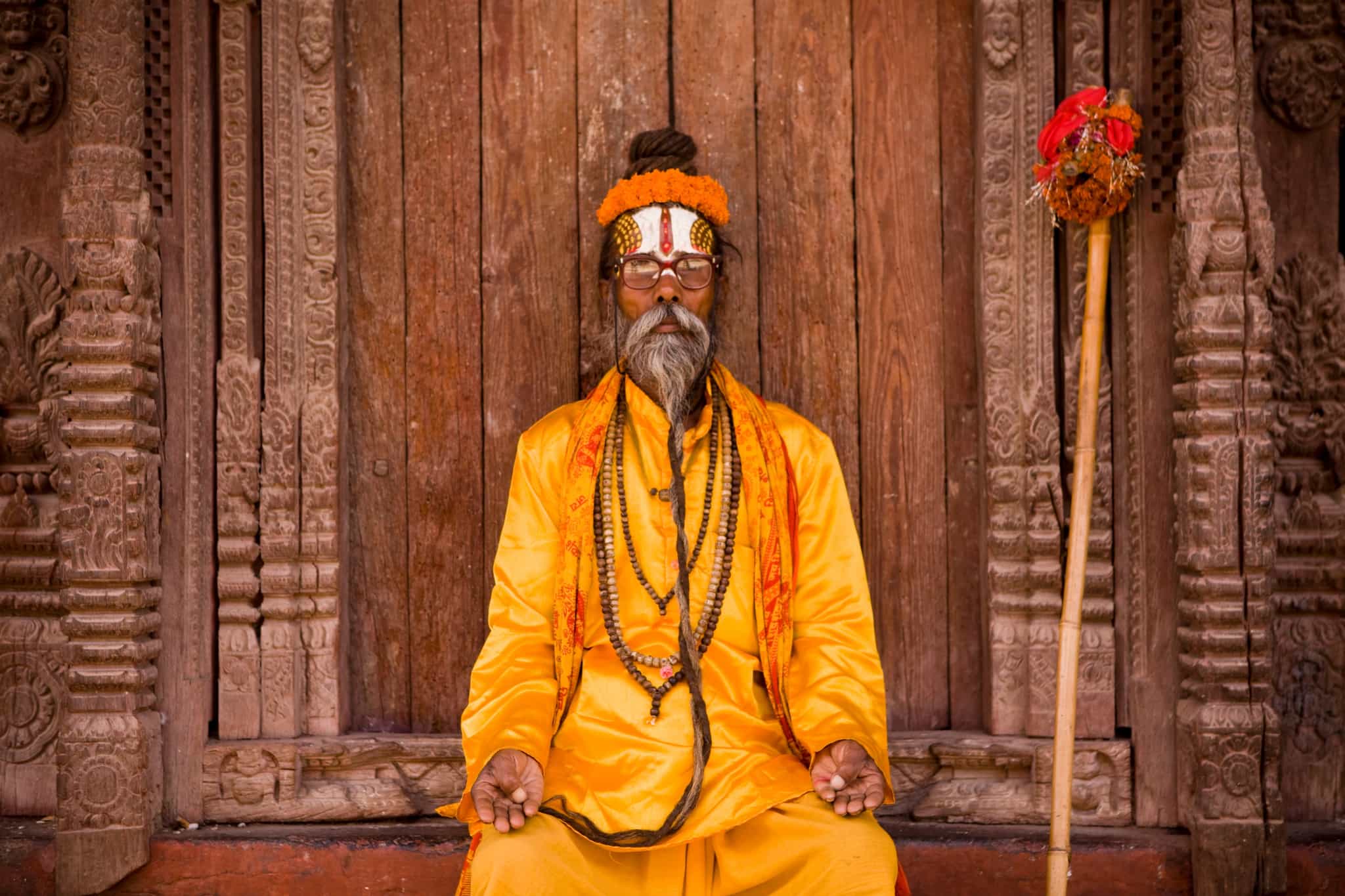 Sadhu, Durbur Square, Nepal Photo: GettyImages-175713553
