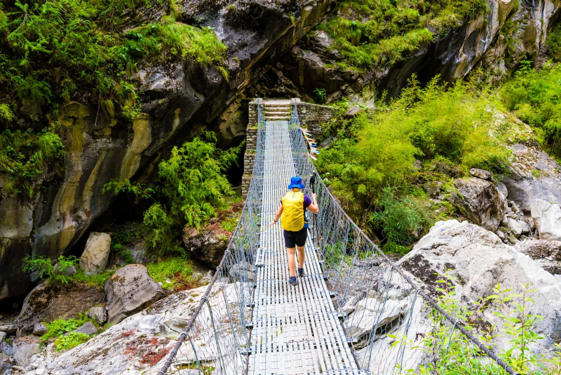 Suspension bridge on the Annapurna Sanctuary Route, Nepal