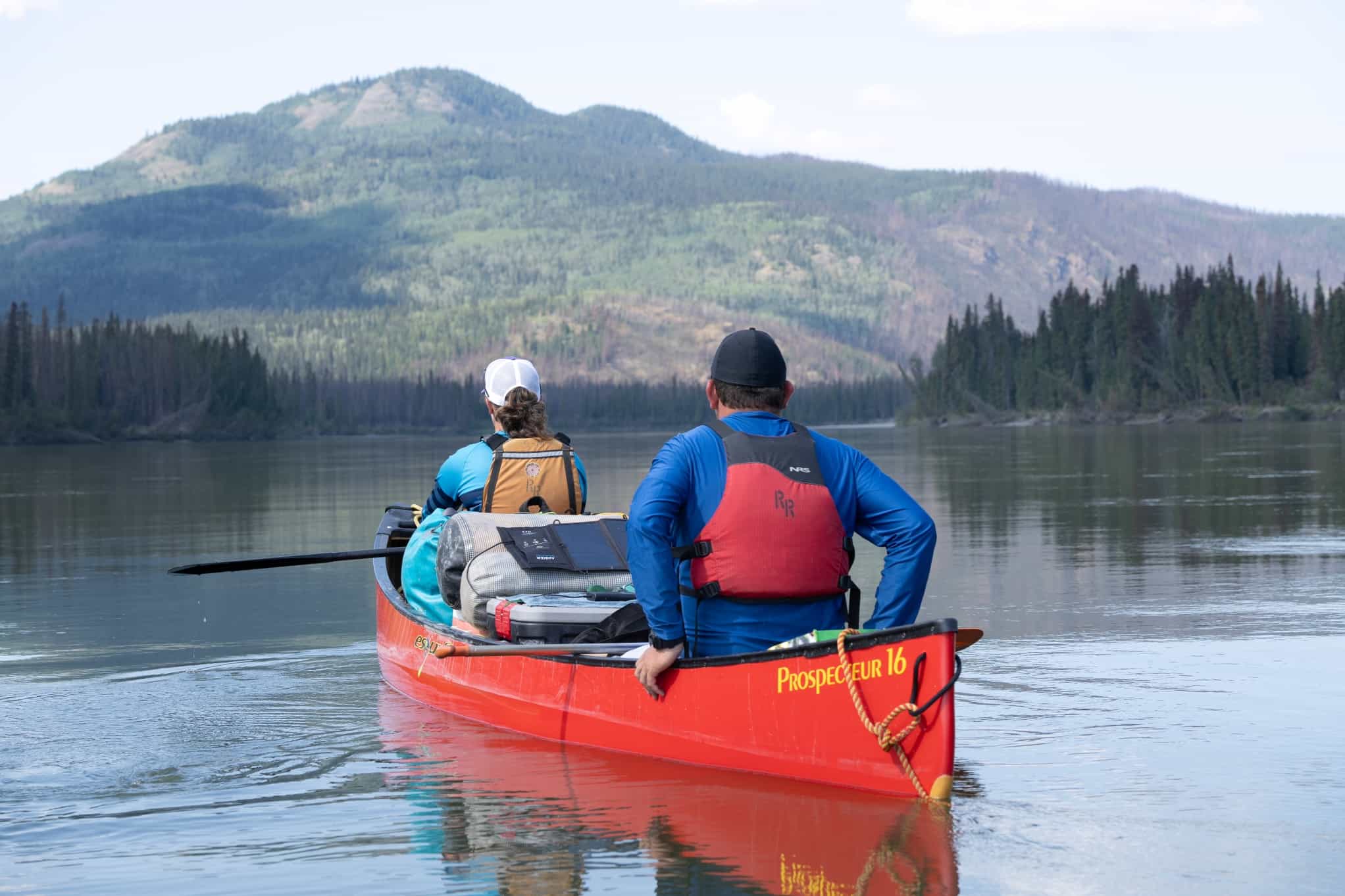 Canoeing on the Teslin River, Yukon, Canada