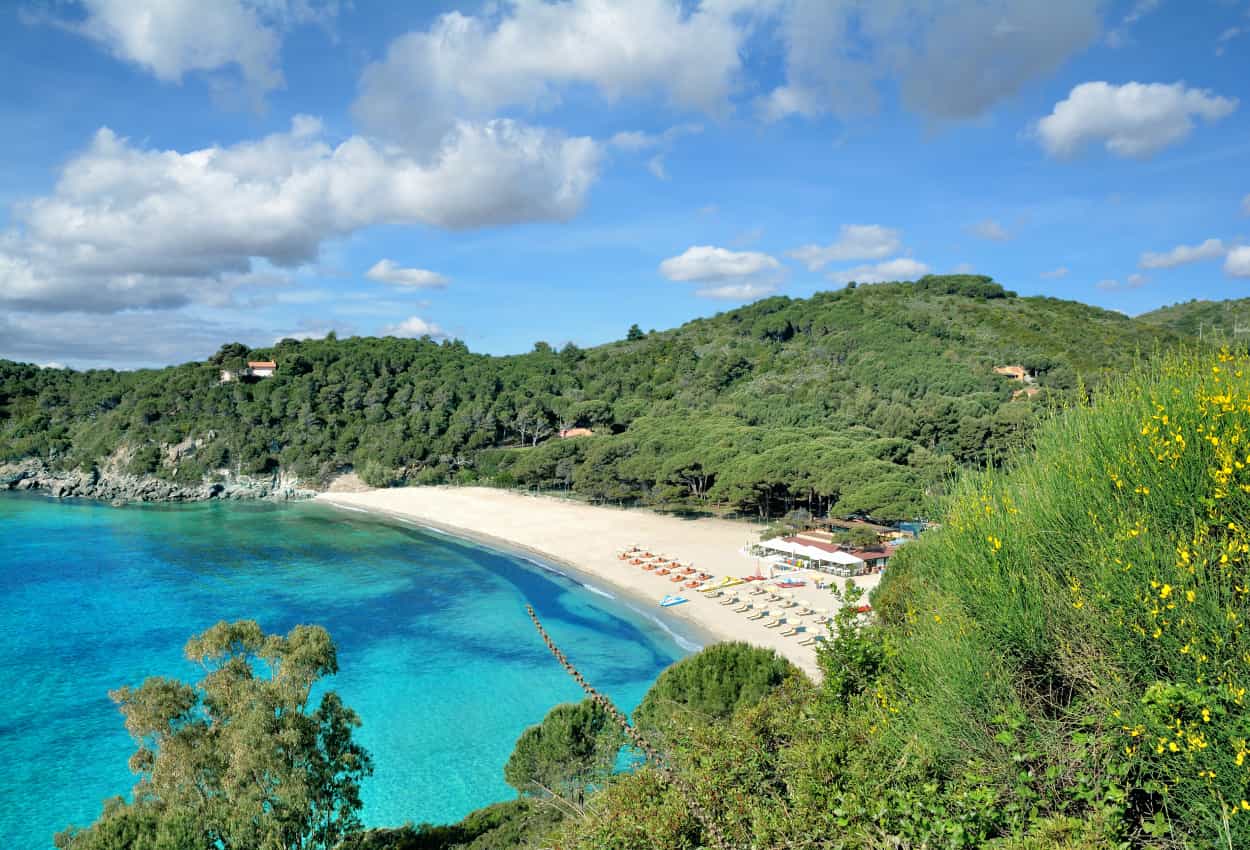 Beach of Marina di Campo called Fetovaia on Island of Elba,Tuscany. Photo: Shutterstock_788314807