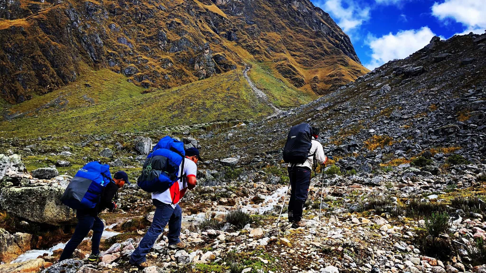 Trekkers on the Salkantay Route in Peru.