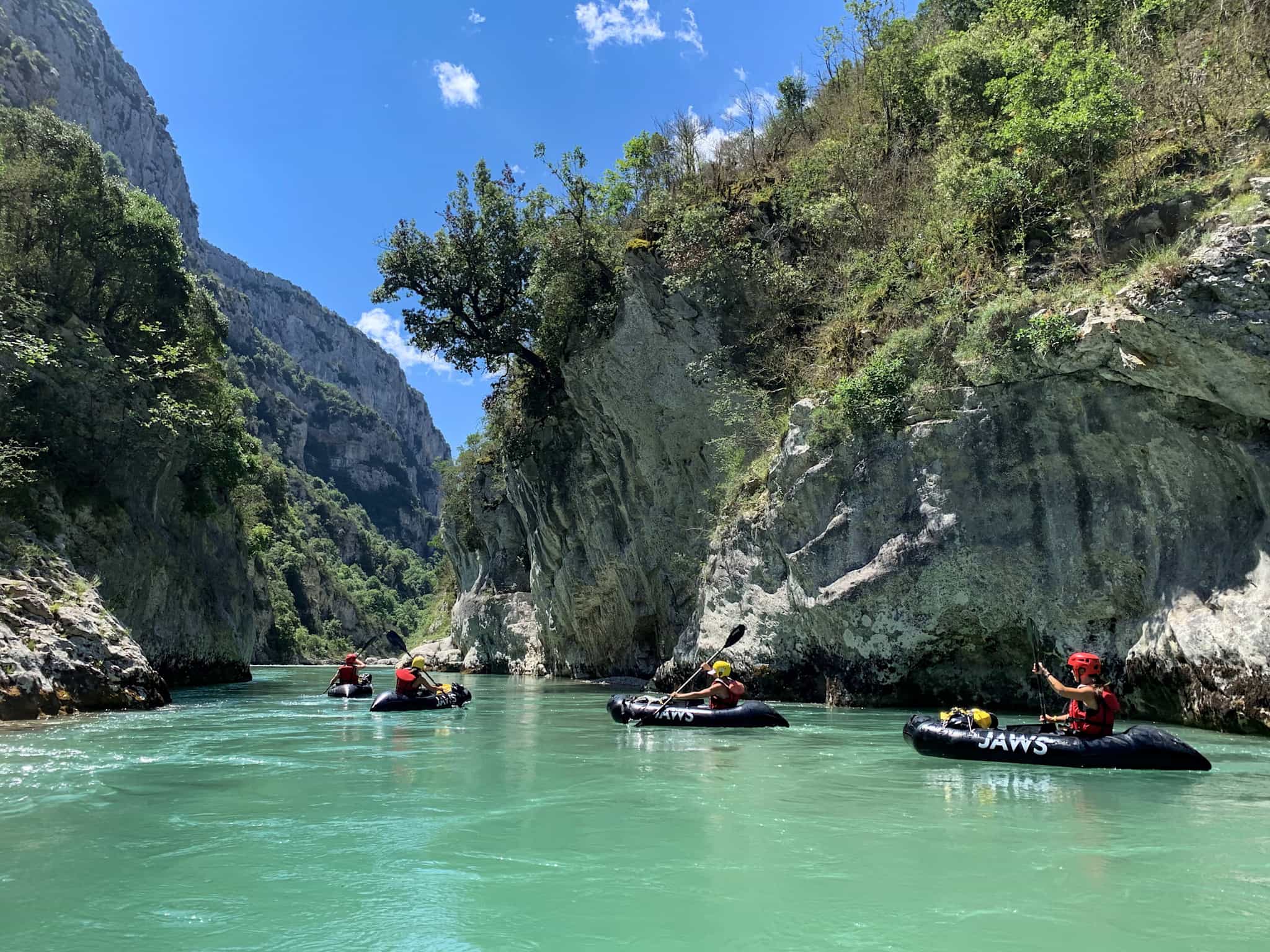 Packrafting on the Verdon Gorge, France. Photo: Host / Blue Secret