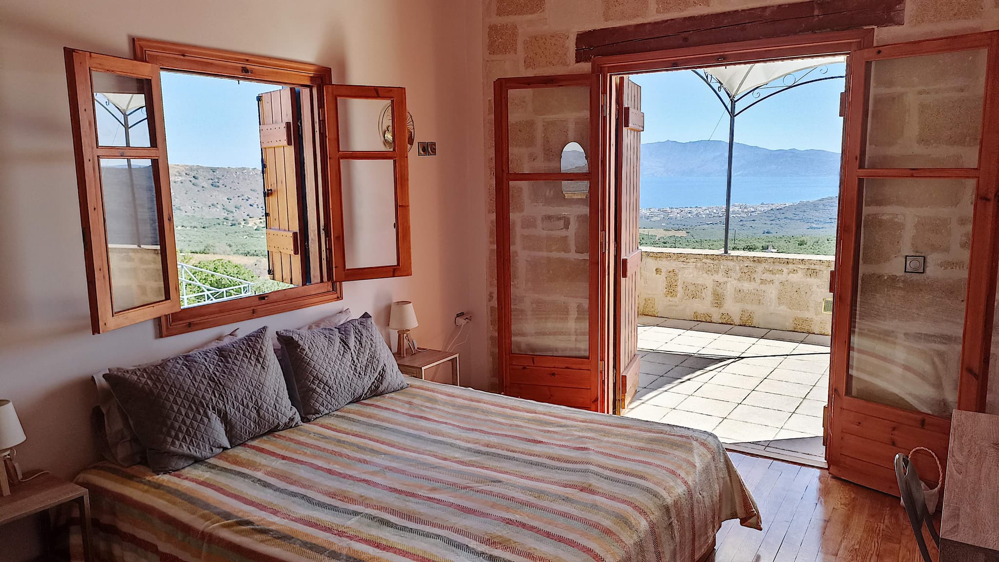 View from guest house bedroom. Near Kissamos. Island of Crete. Greece