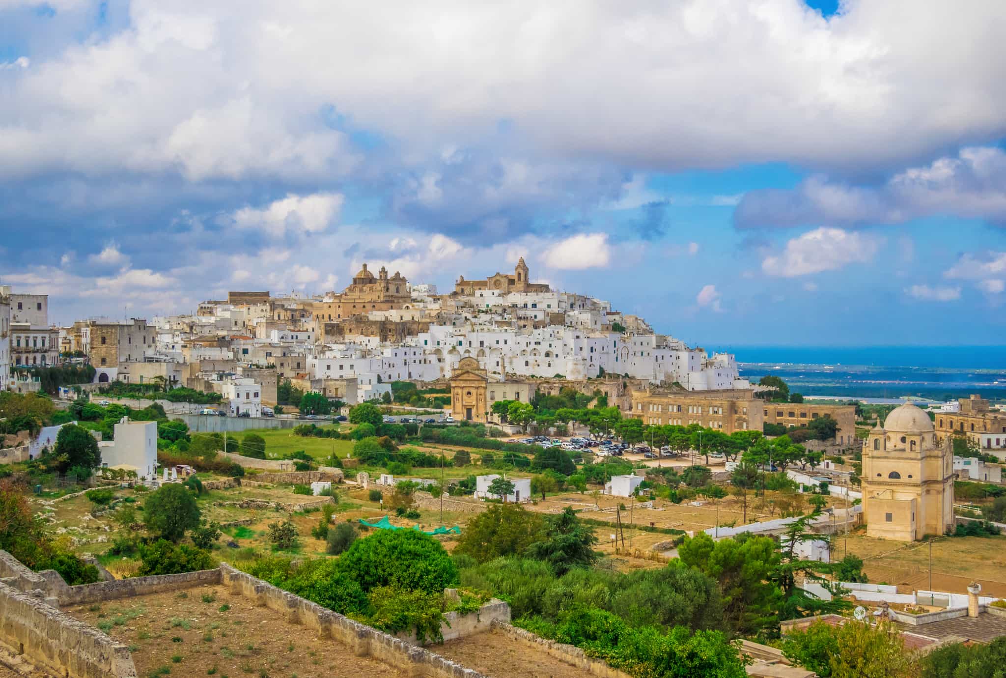 The white town of Ostuni in Puglia, Italy.