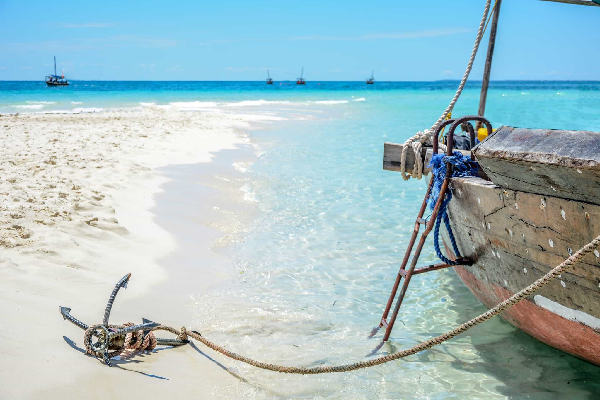 Boat on Zanzibar beach. Photo: GettyImages-1215218928