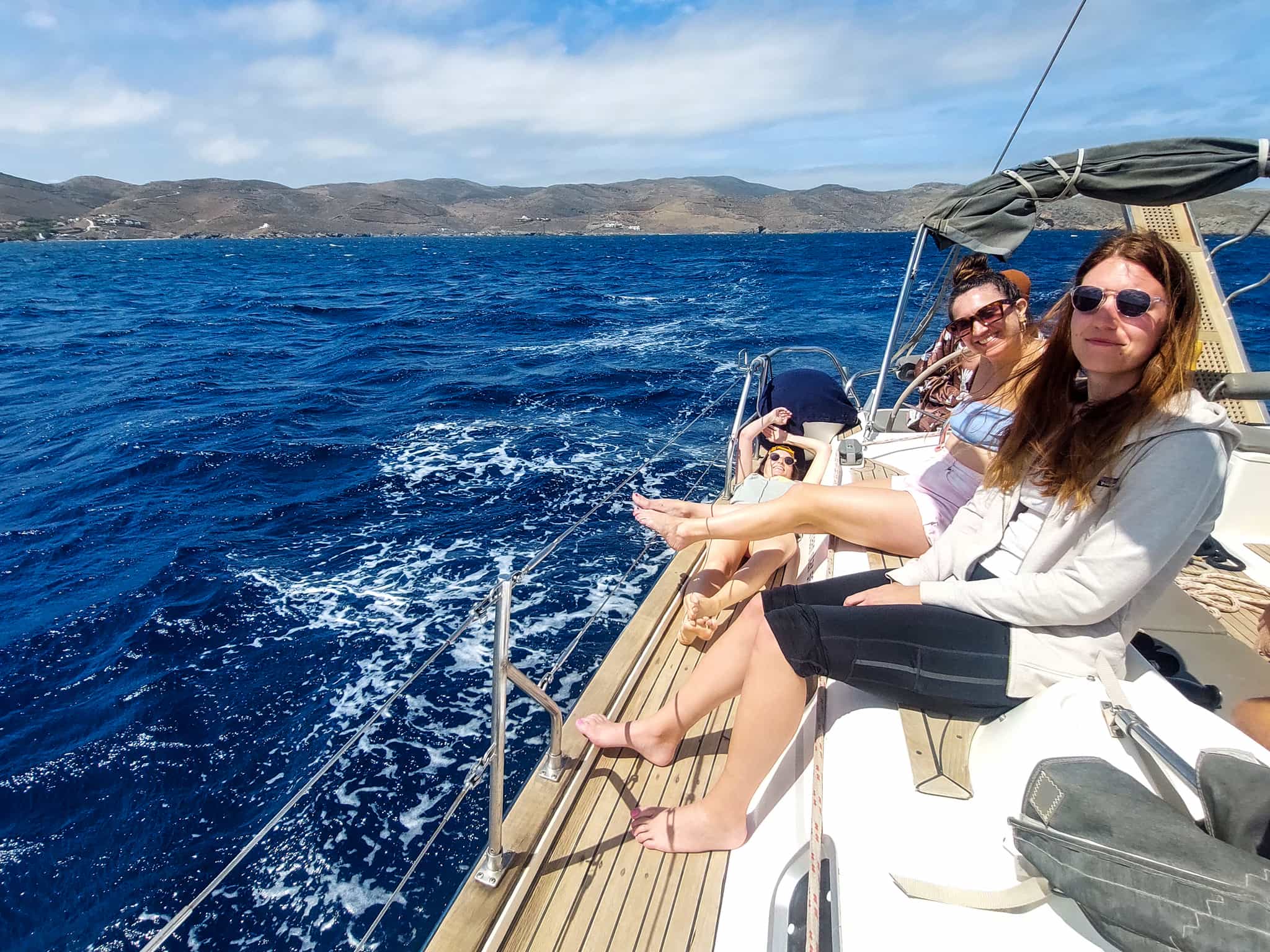 Sailing in the Cyclades Islands, Greece.