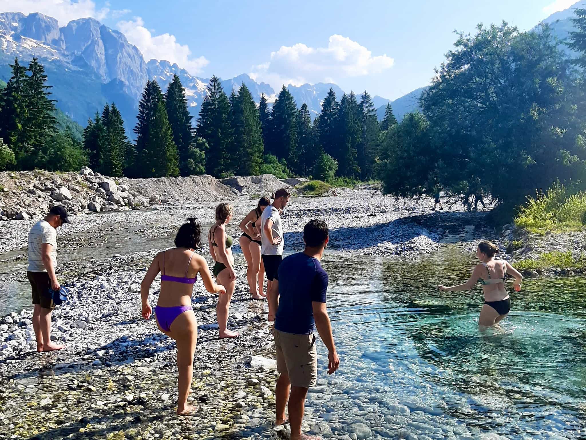 Wild swimming in the Valbona Valley. Photo: host, Zbulo
