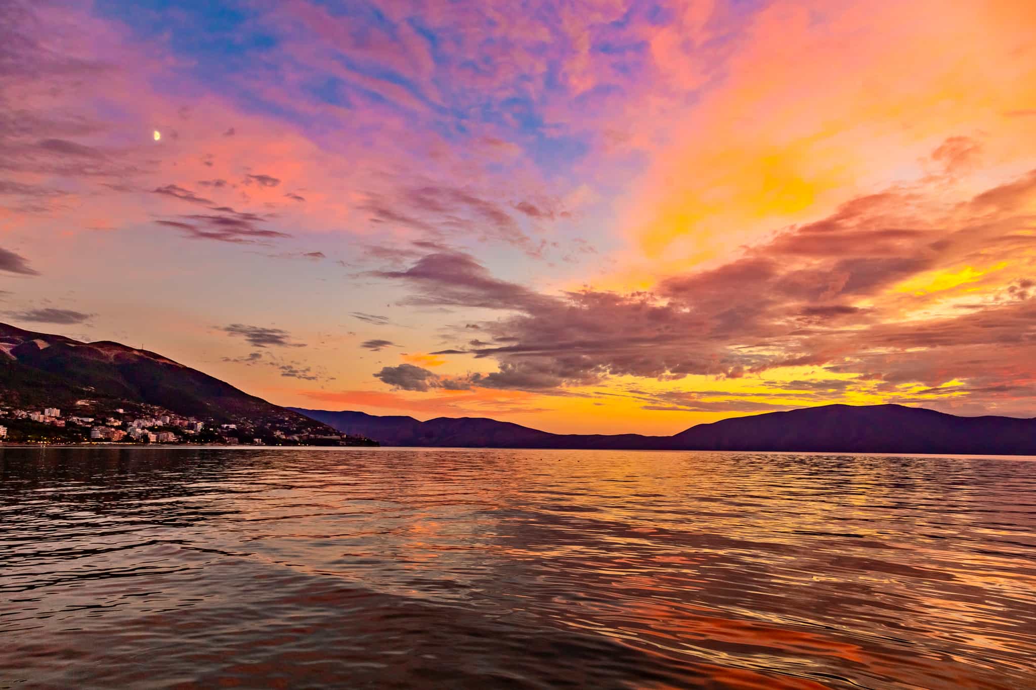 Sunset Vlore, Albania. Photo: GettyImages-1453754565