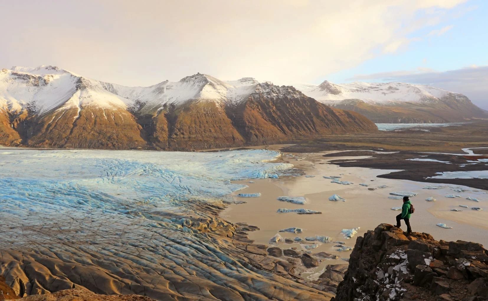 A person looking at a glacier - Getty credit