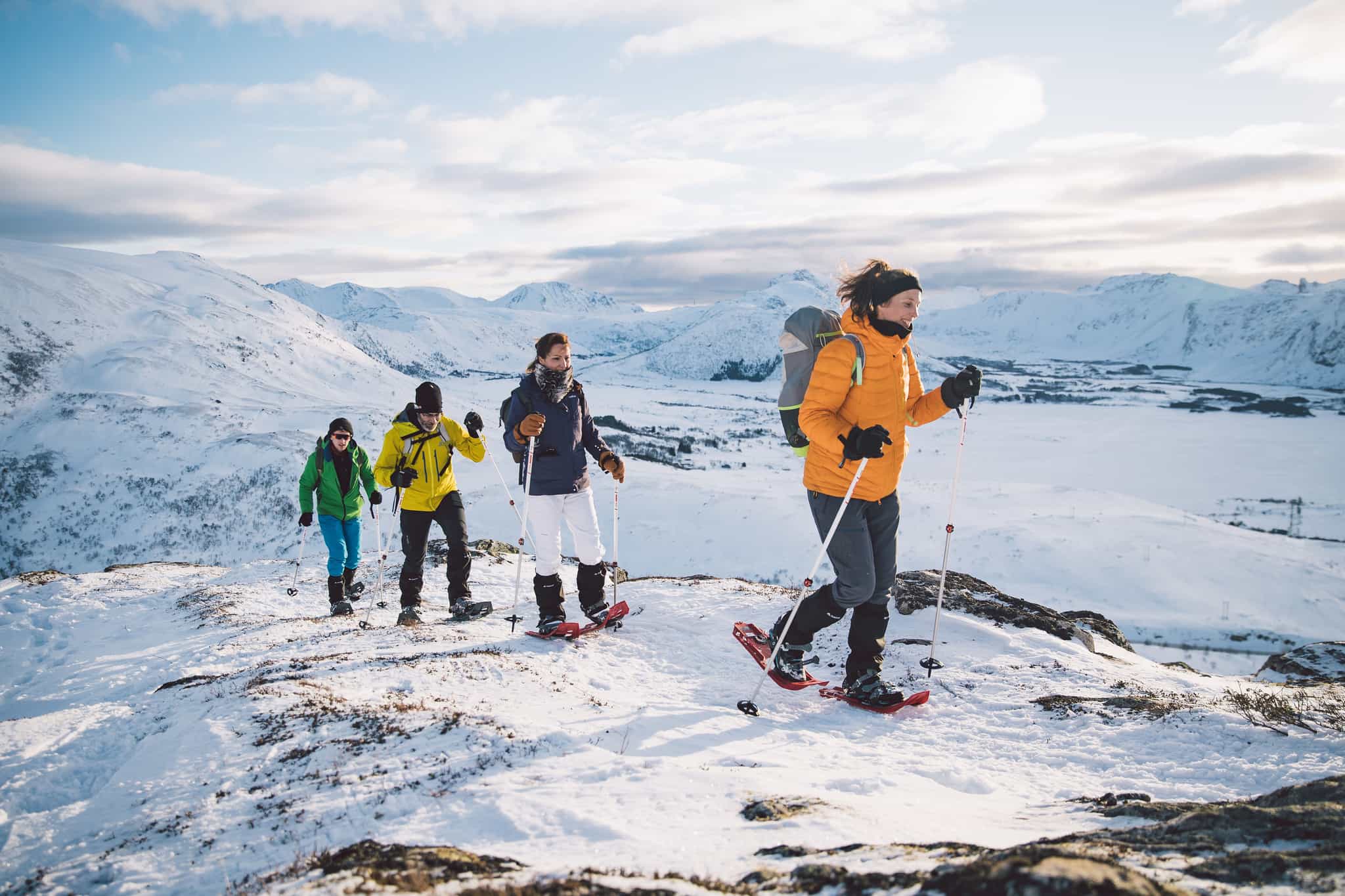 Snowshoeing, Lofoten, Norway
