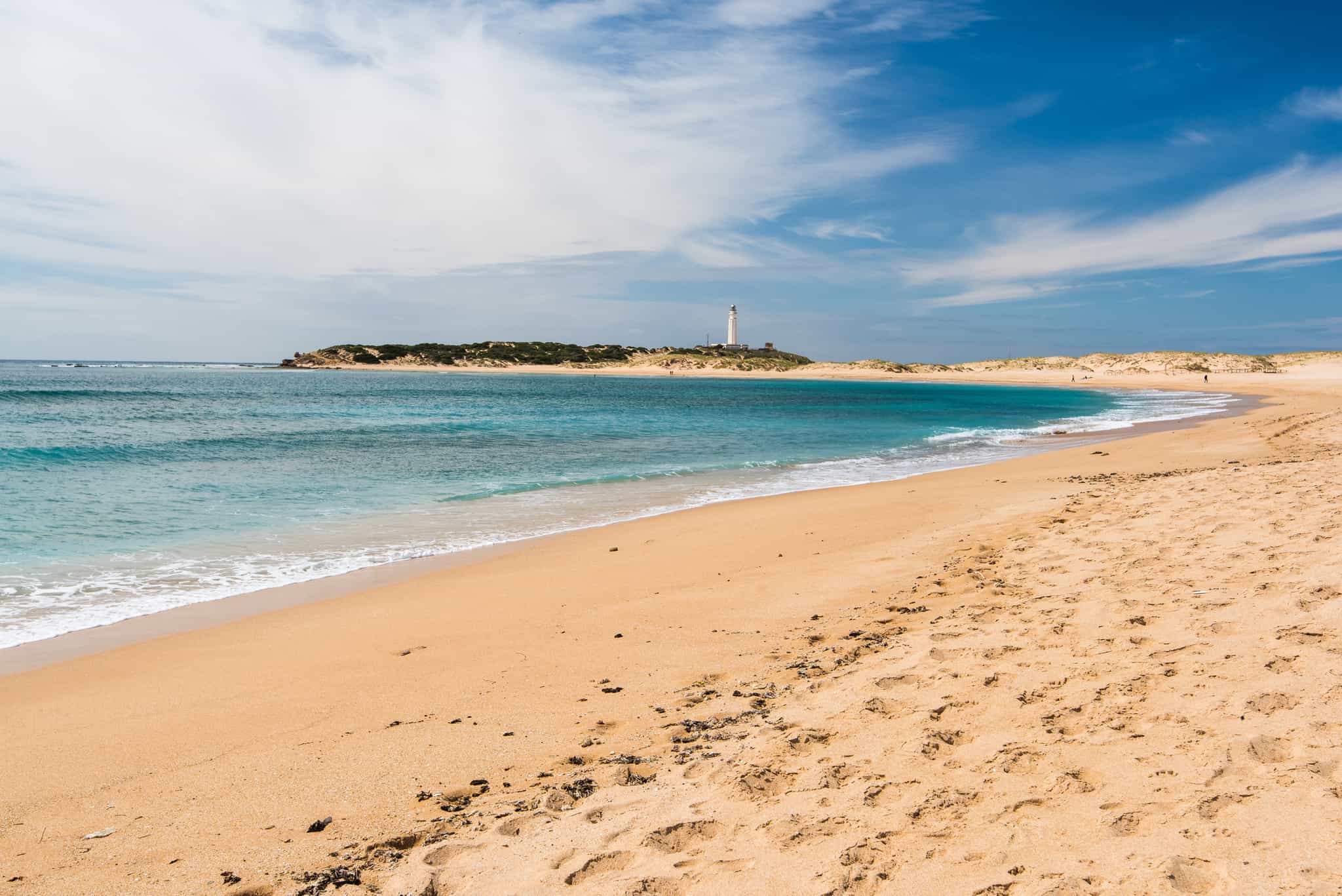 Wild stretch of sandy beach at Zahara de los Atunes, Andalucia.