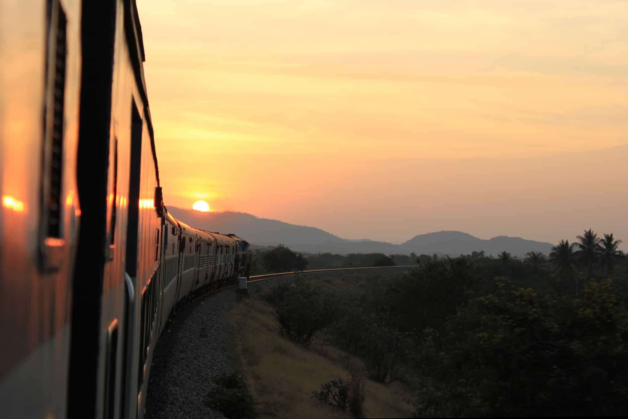 Sunset from the train, India Photo: GettyImages-464451260