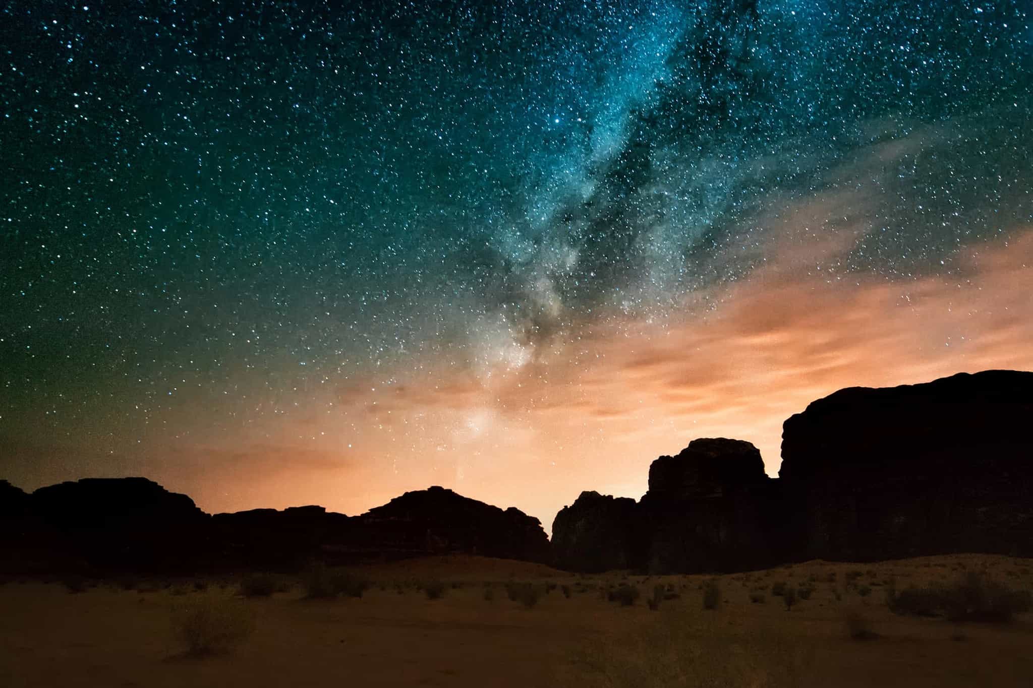 Wadi Rum, Jordan, at night