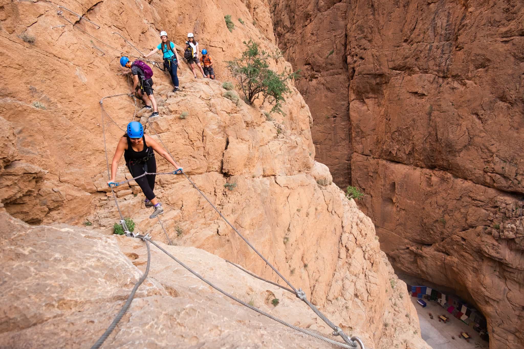 Via ferrata in Todra Gorge, Morocco