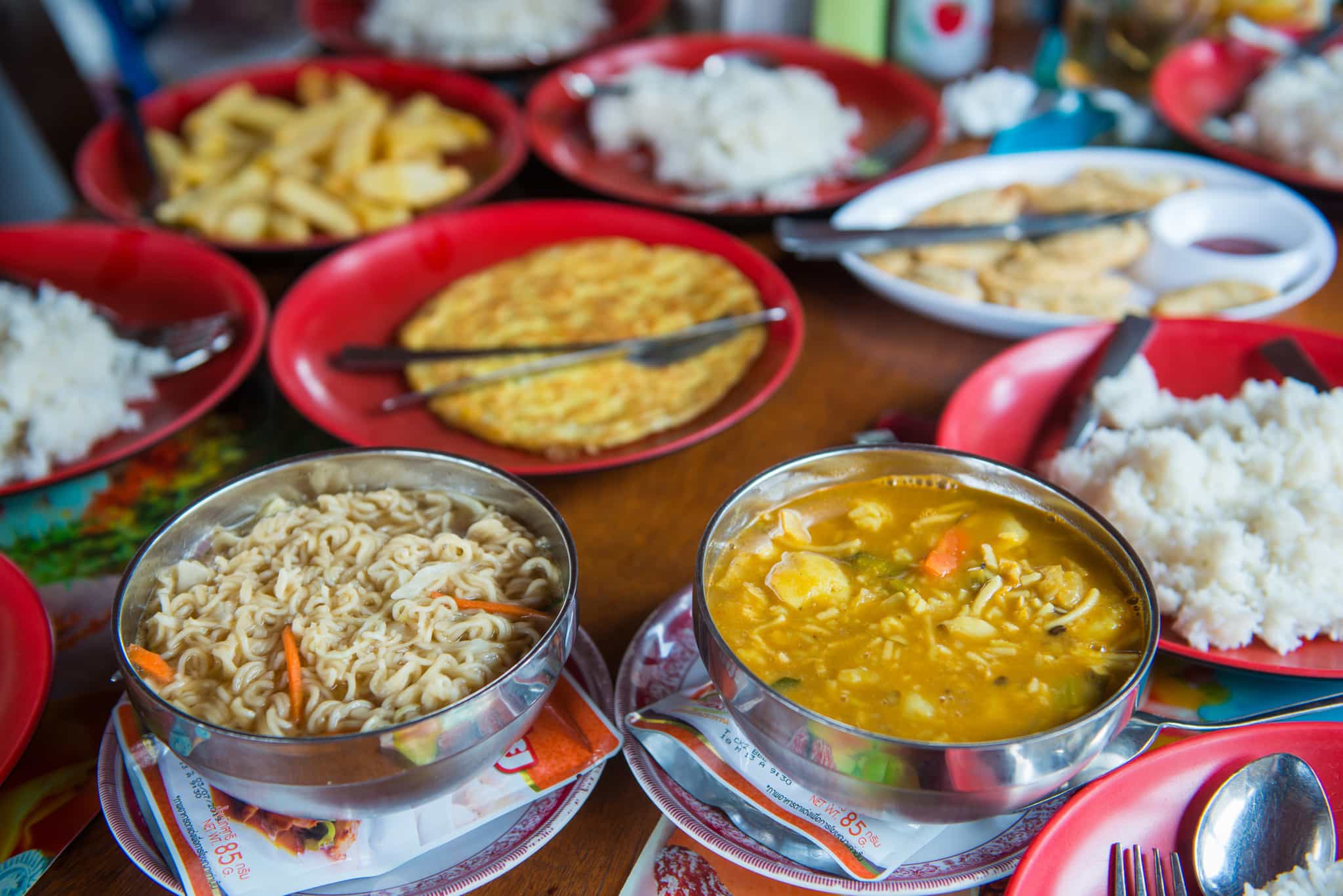 Traditional Nepalese food on the trek