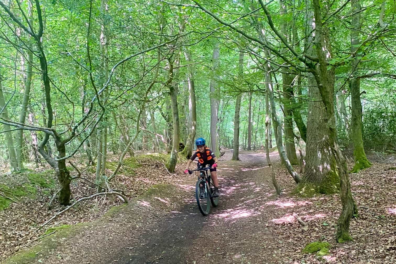 Cycling woodland trails, Chiltern Hills, UK