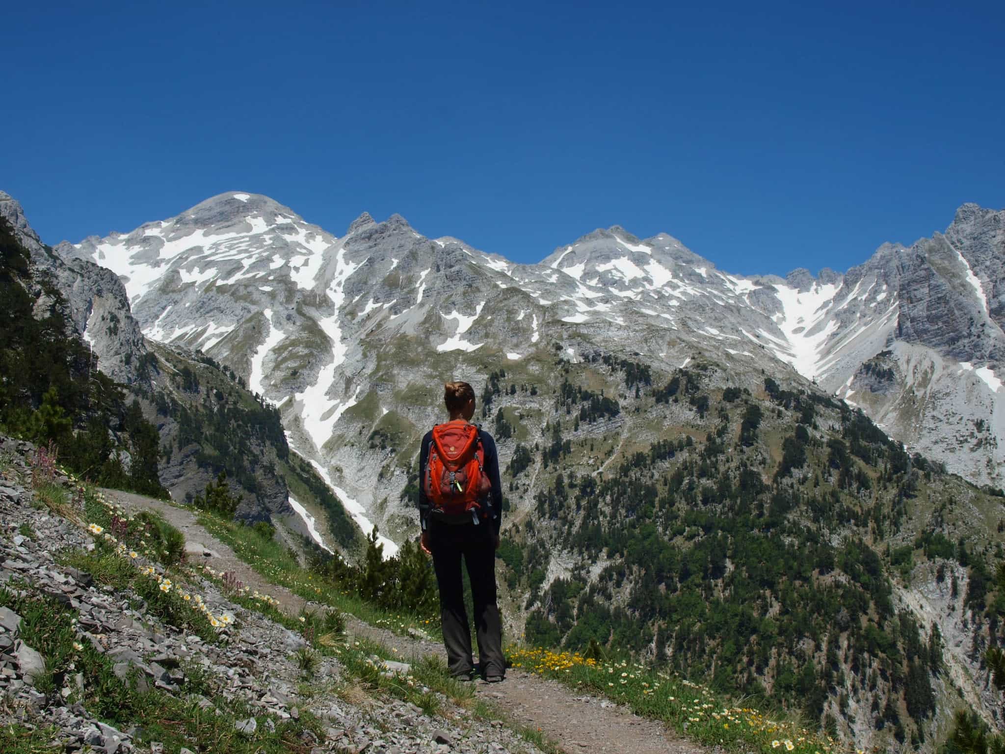 At the top of Valbona Pass, Albania. Photo: host, Zbulo